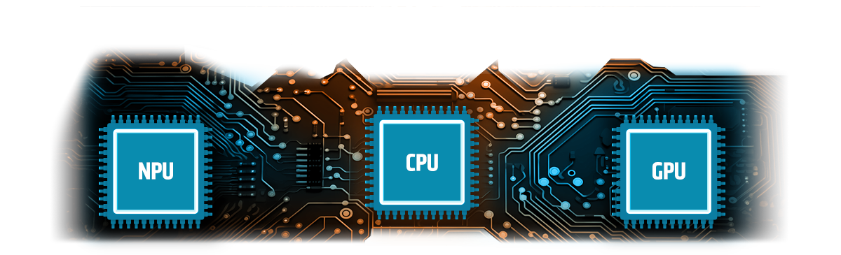 NPU、CPU、GPU 架構示意圖